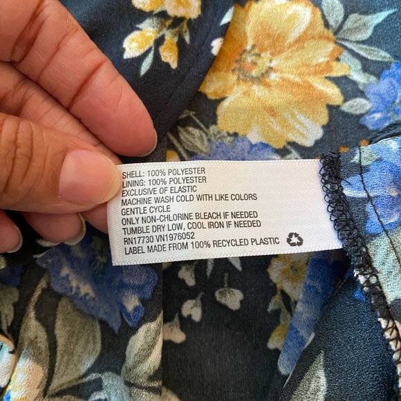 Xhilaration Black Floral Mini Summer Dress size Large NWOT - Picture 7 of 9